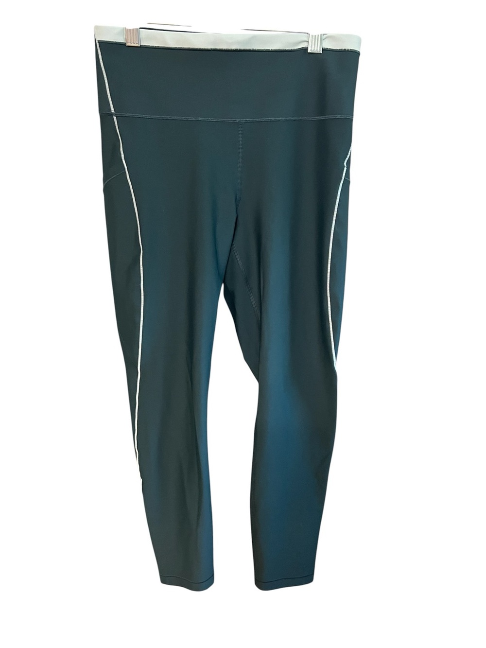 Athleta Teal Leggings with White Trim